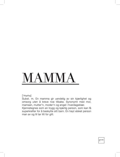 Hovedbilde Mamma plakat 30x40