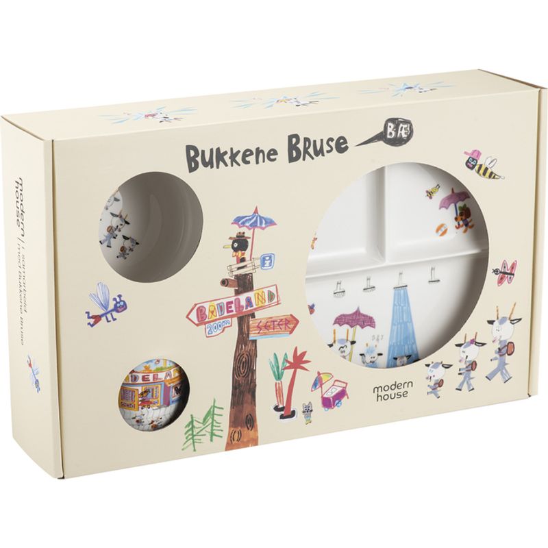 Modern House - Bukkene Bruse - Barneservise 3 deler - 26 cl/ 0,5 l