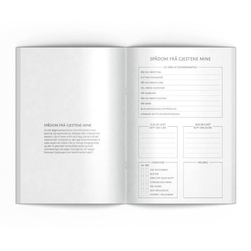 Gjestebok - Svart marmor med spådomssider