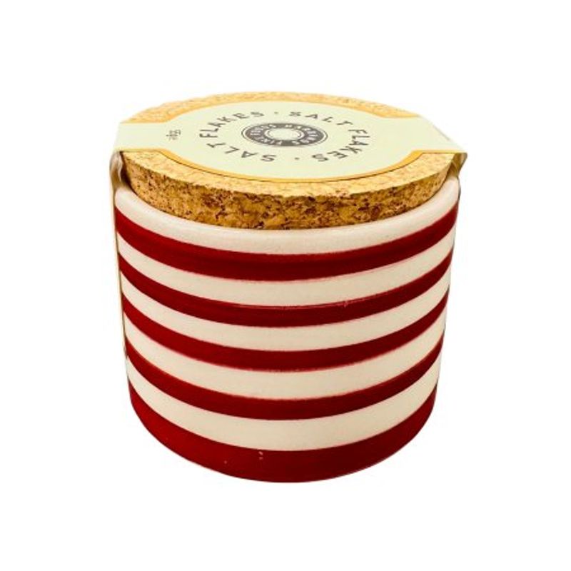 Salt Flakes i Keramikk krukke Rød/Hvit 55g
